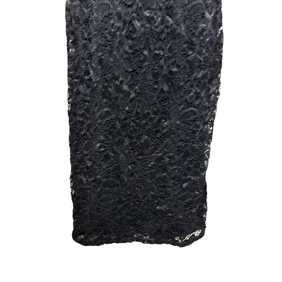 Sam Edelman Midi Dress Lace Design Cut Out Back Side Zip Closure Black W 2 NWOT - Picture 4 of 9